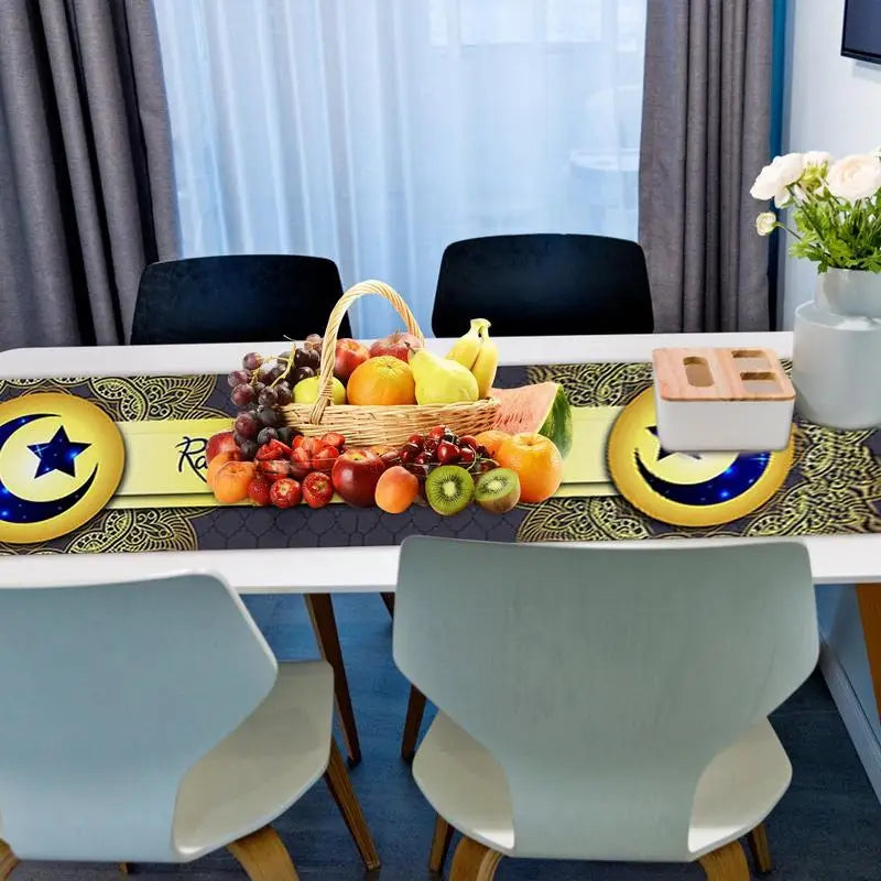Eid Mubarak Ramdan Mubarak Table Runner Ramadan Kareem Decorations for Home 2024 Eid Al Adha Ramadan Islamic Muslim Party Decor
