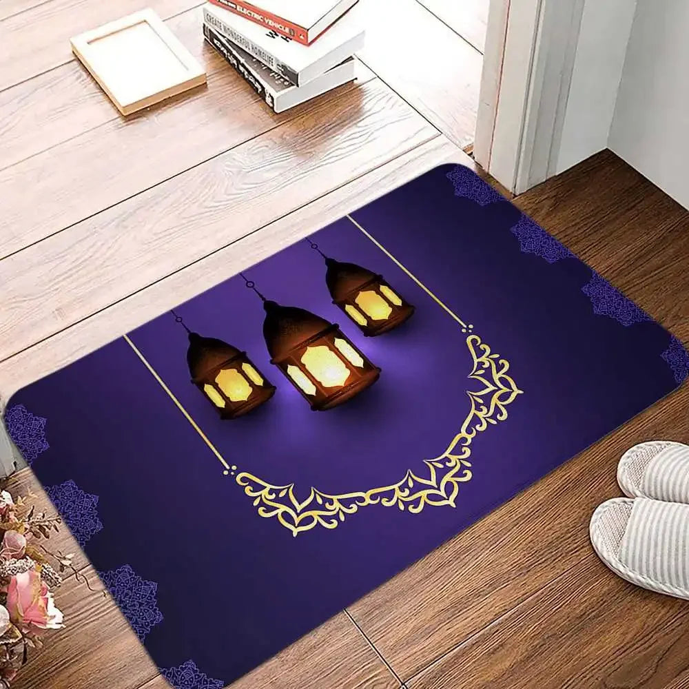 Islamic Festivals Ramadan Kareem Printed Entrance Doormat Anti-Slip Bedroom Hallway Balcony Floor Mat Carpet for Living Room