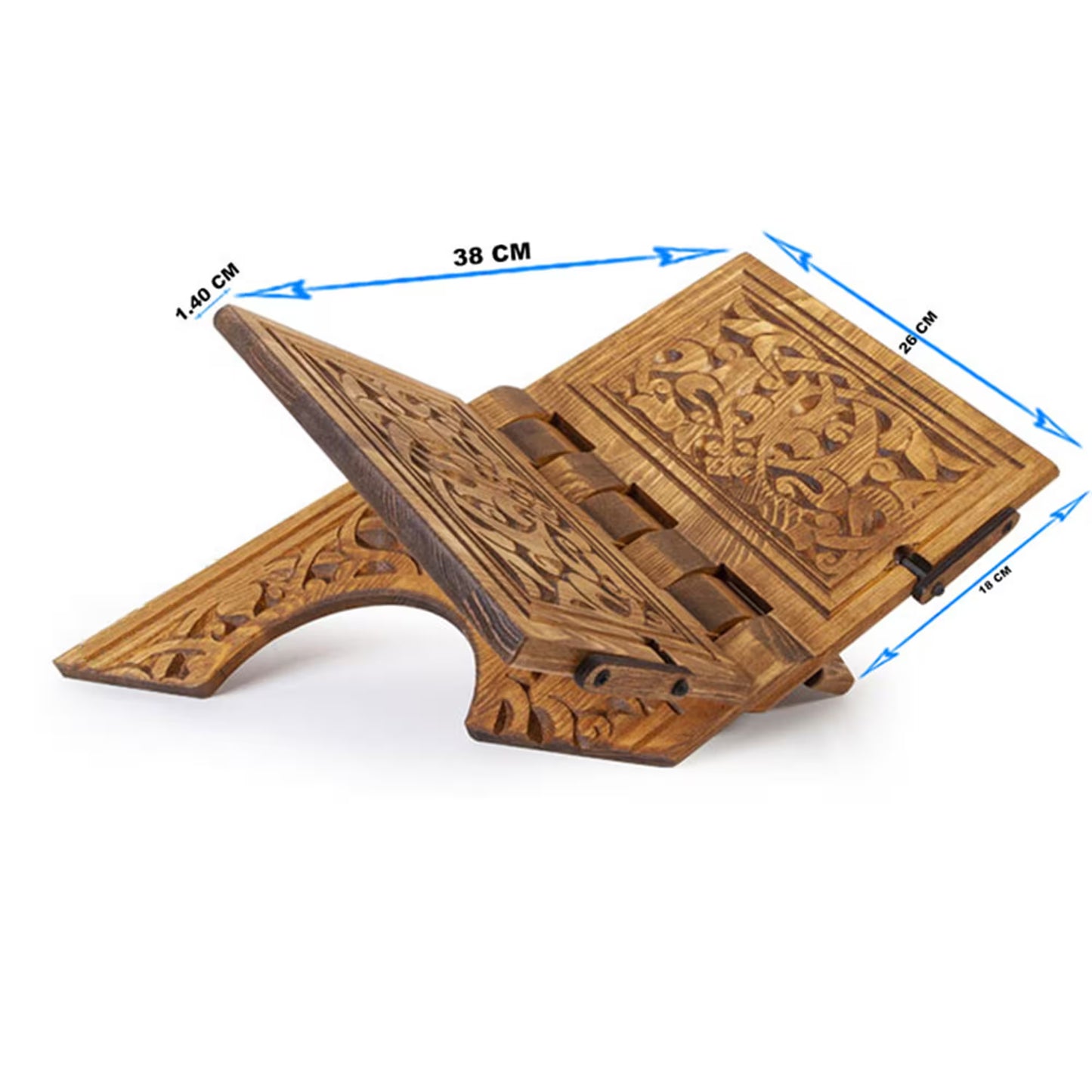Wood Book Stand - Height Adjustable Large Book Display - Quran, Bible, Torah Holder Lectern - Prayer Book Holder - Thanksgiving Bible Gift D
