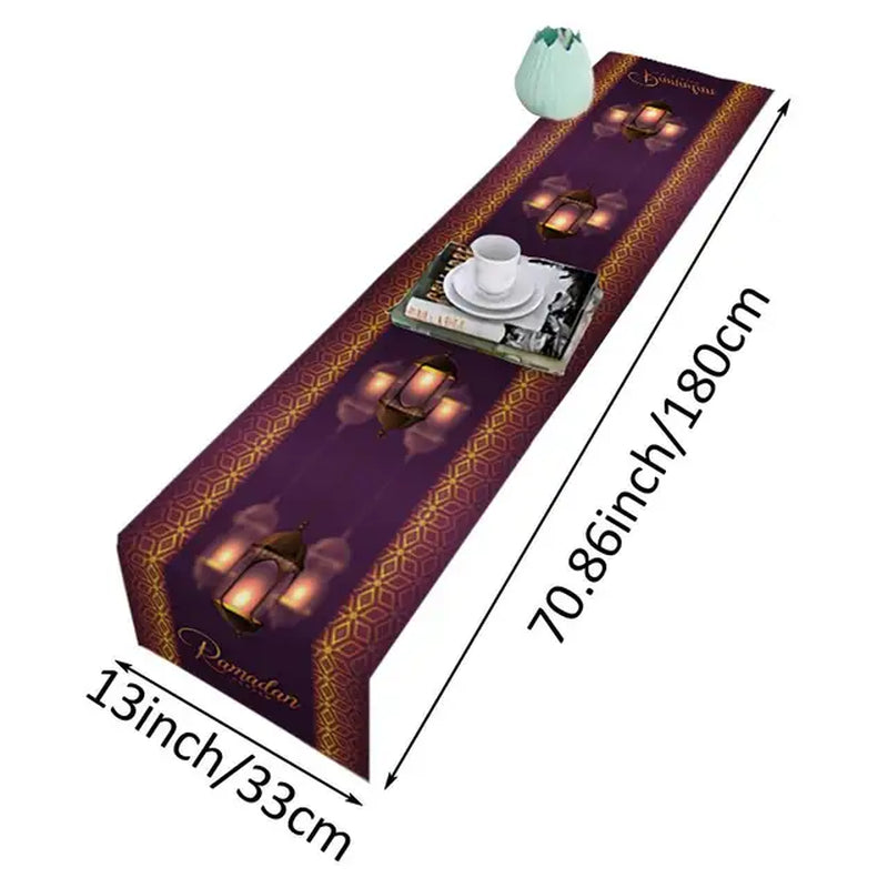 Eid Mubarak Ramdan Mubarak Table Runner Ramadan Kareem Decorations for Home 2024 Eid Al Adha Ramadan Islamic Muslim Party Decor