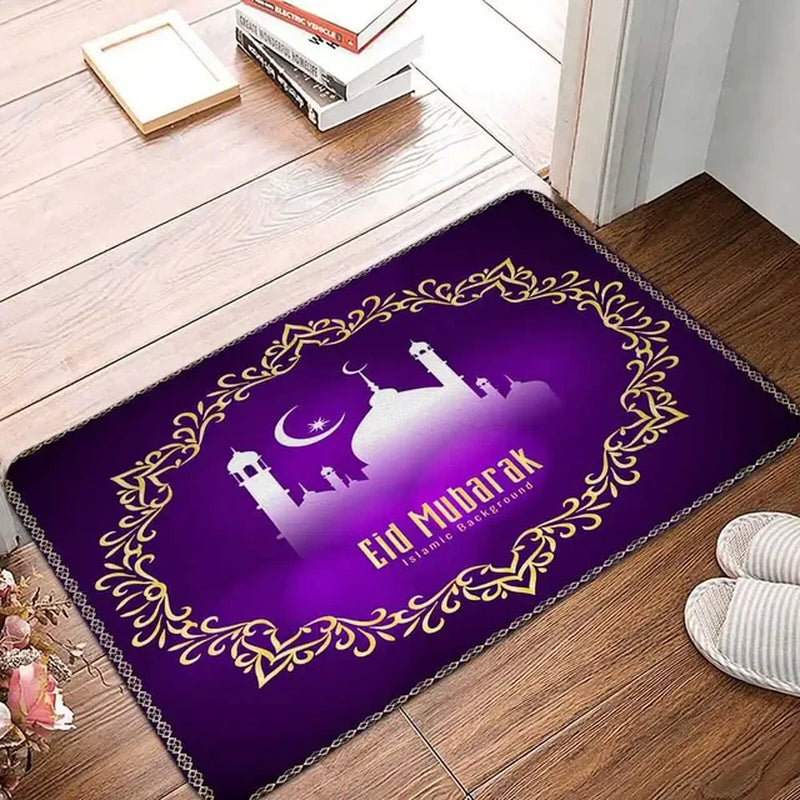 Islamic Festivals Ramadan Kareem Printed Entrance Doormat Anti-Slip Bedroom Hallway Balcony Floor Mat Carpet for Living Room
