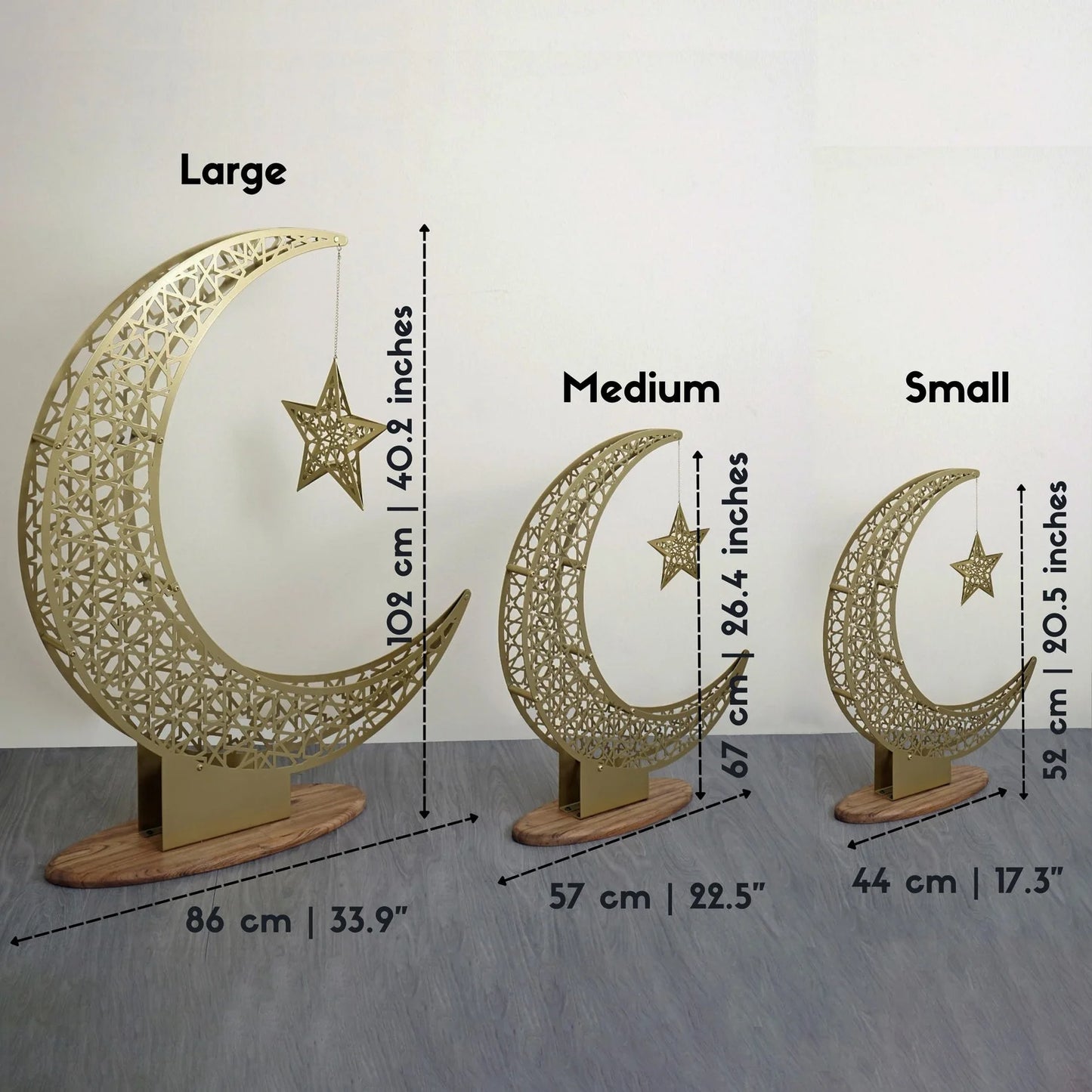 Crescent & Star Metal Islamic Gift Home Decoration