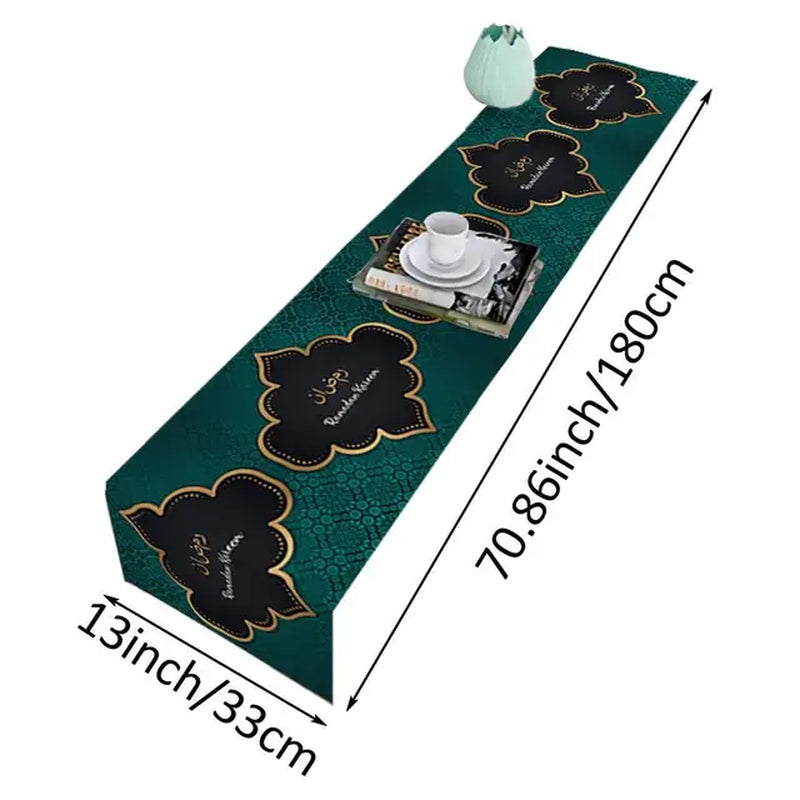 Eid Mubarak Ramdan Mubarak Table Runner Ramadan Kareem Decorations for Home 2024 Eid Al Adha Ramadan Islamic Muslim Party Decor