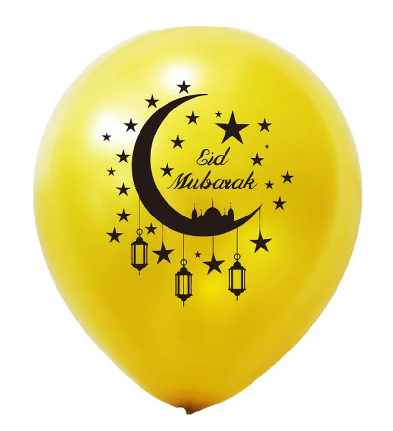 Eid Mubarak Decoration Black Gold Silver Balloons Moon Star Foil Balloon Balloons for Home Outdoor Ramadan Mubarak Eid Ul Fitr
