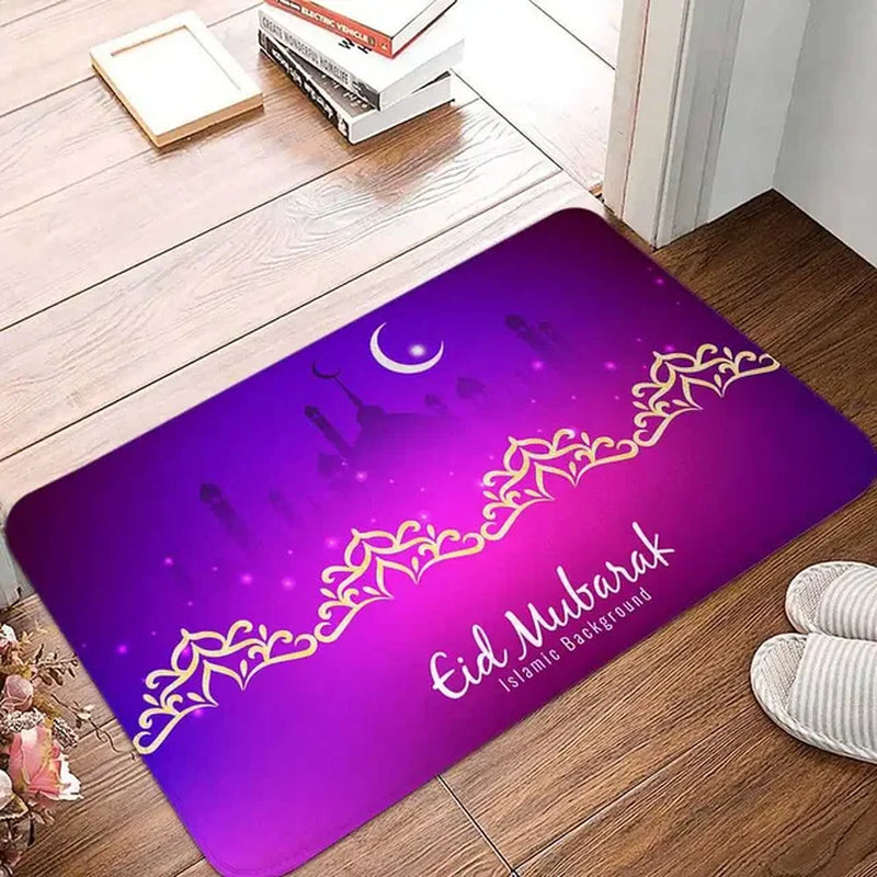 Islamic Festivals Ramadan Kareem Printed Entrance Doormat Anti-Slip Bedroom Hallway Balcony Floor Mat Carpet for Living Room