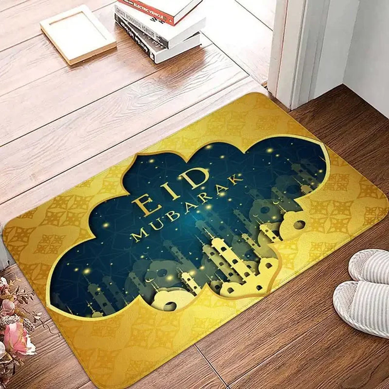 Islamic Festivals Ramadan Kareem Printed Entrance Doormat Anti-Slip Bedroom Hallway Balcony Floor Mat Carpet for Living Room