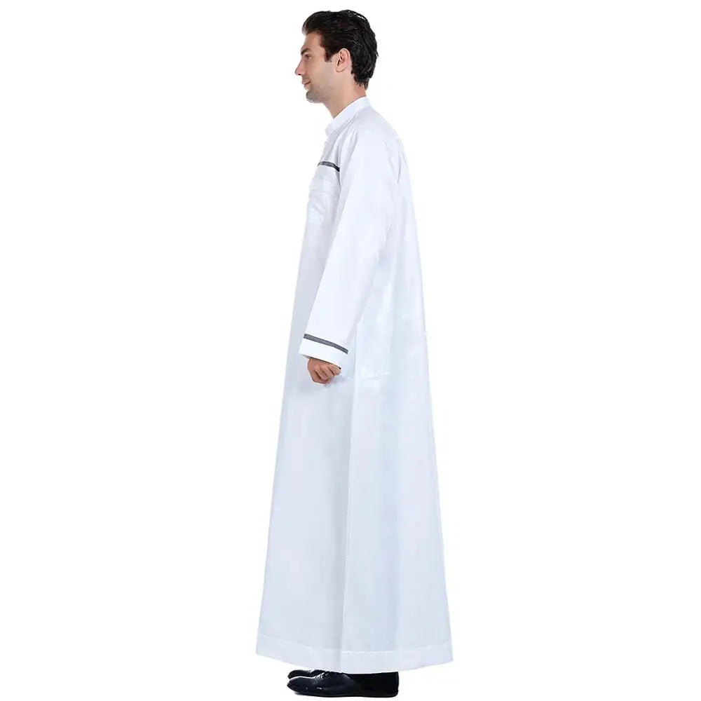 Ramadan Muslim Men Jubba Thobe Long Dress Islamic Clothes Prayer Abaya Robe Saudi Arabia Djellaba Kaftan Dubai Worship Service