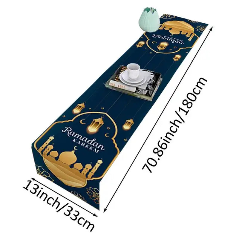 Eid Mubarak Ramdan Mubarak Table Runner Ramadan Kareem Decorations for Home 2024 Eid Al Adha Ramadan Islamic Muslim Party Decor