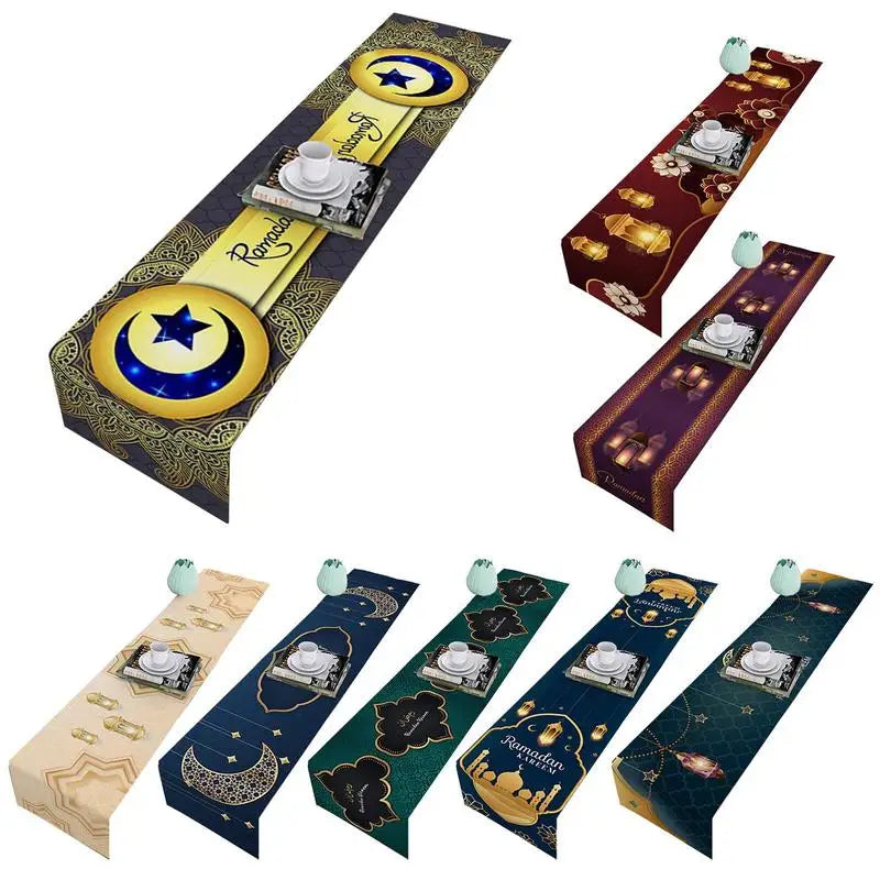 Eid Mubarak Ramdan Mubarak Table Runner Ramadan Kareem Decorations for Home 2024 Eid Al Adha Ramadan Islamic Muslim Party Decor