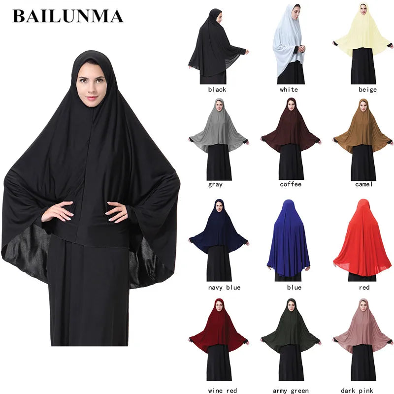 Women'S Prayer Clothing Black Arabian Women Long Muslim Hijab Hat Islamic Products Headscarf Abaya Muslim Head Scarf