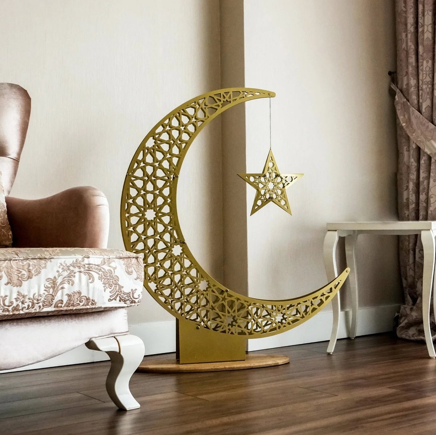 Crescent & Star Metal Islamic Gift Home Decoration