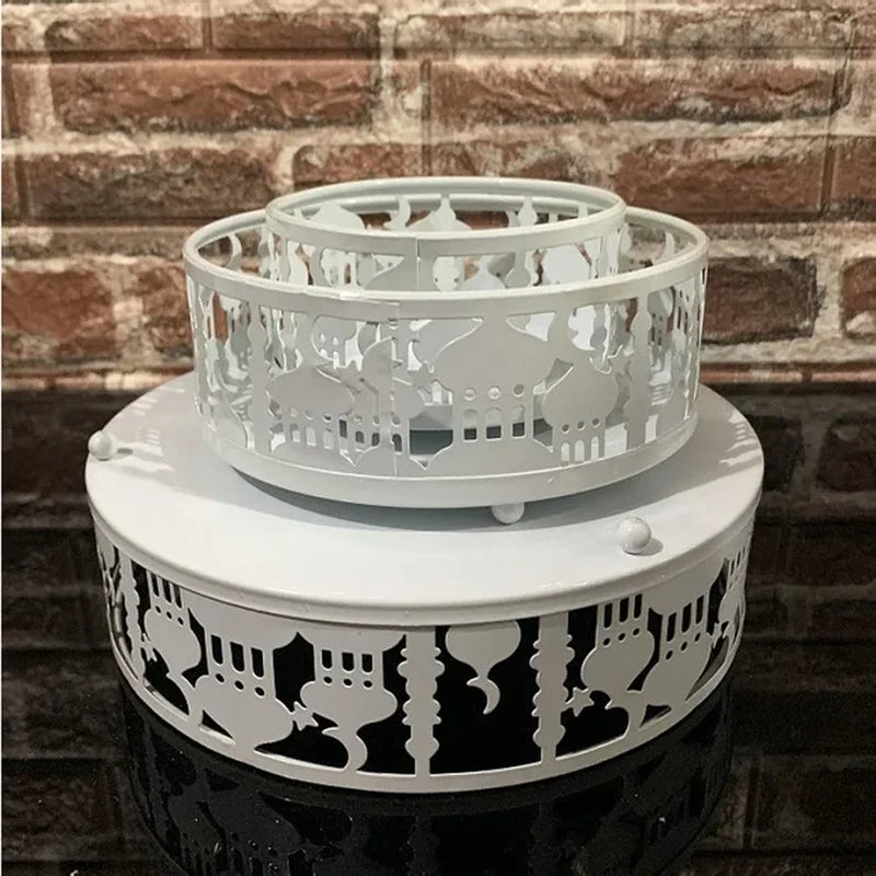 Ramadan Kareem Candy Dessert Cake Stand Muslim Festival Eid Mubarak Dinner Plate Tray Iron Moon Star Home Decorations 2024