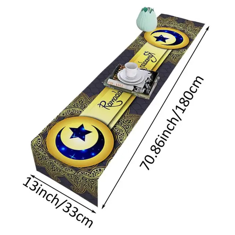 Eid Mubarak Ramdan Mubarak Table Runner Ramadan Kareem Decorations for Home 2024 Eid Al Adha Ramadan Islamic Muslim Party Decor