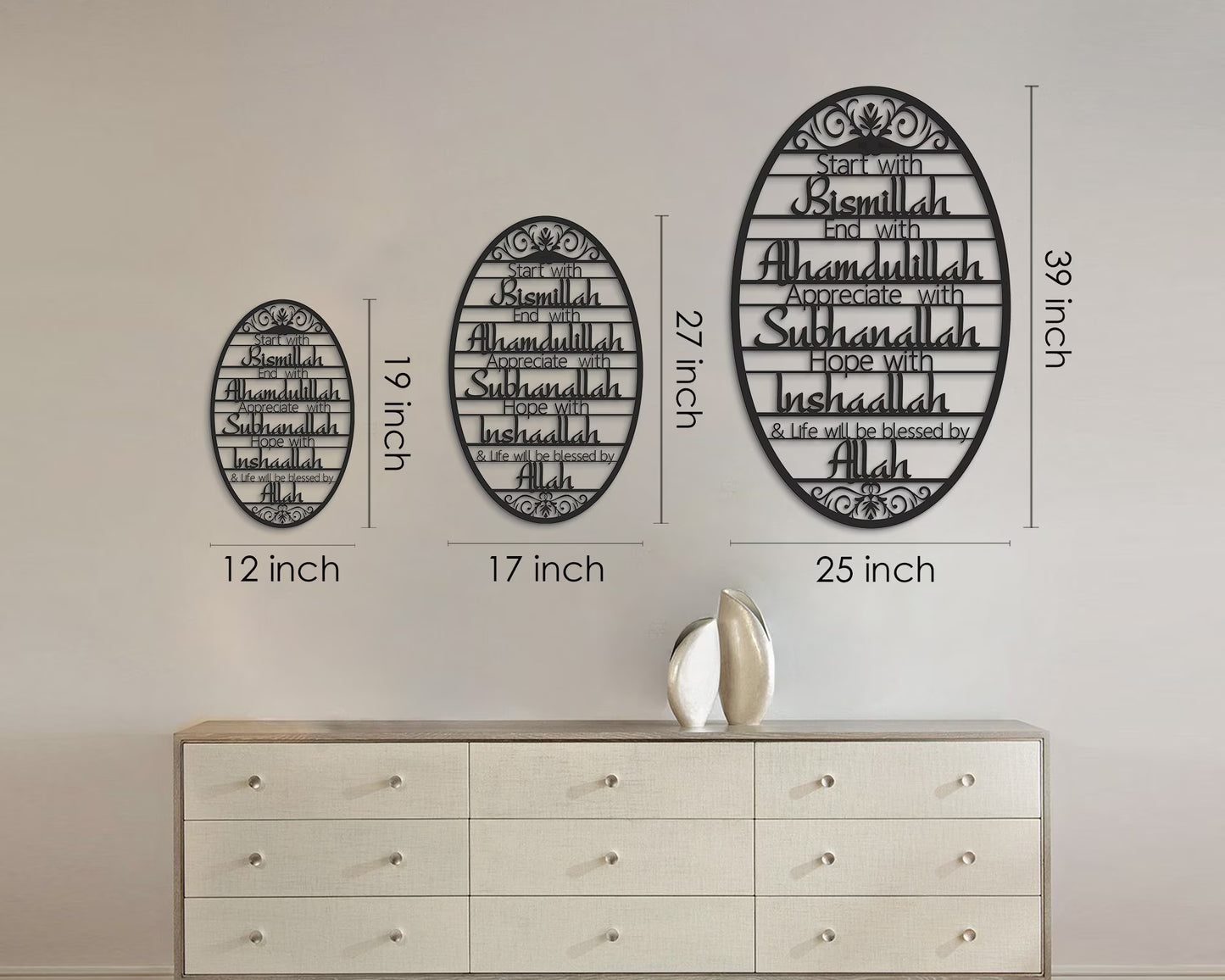 Start with Bismillah Metal Islamic Wall Art, Ramadan Decor, Ramadan Decoration for Home, Islamic Home Decor, Muslim Gifts, Eid Decoration