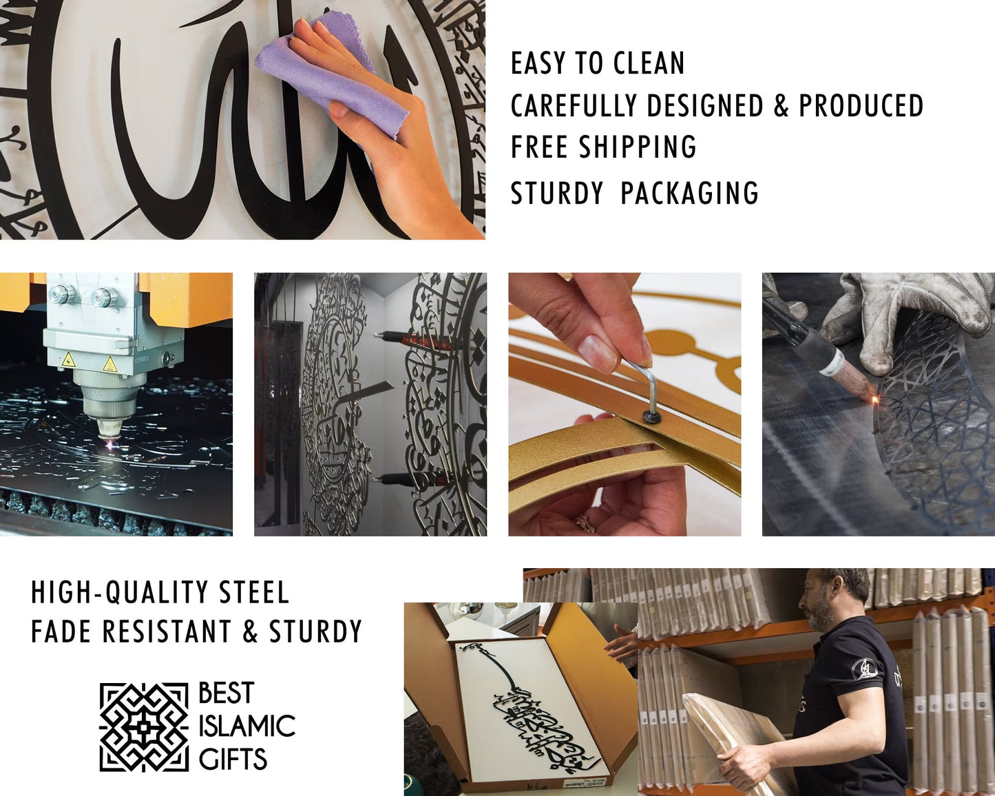 Start with Bismillah Metal Islamic Wall Art, Ramadan Decor, Ramadan Decoration for Home, Islamic Home Decor, Muslim Gifts, Eid Decoration