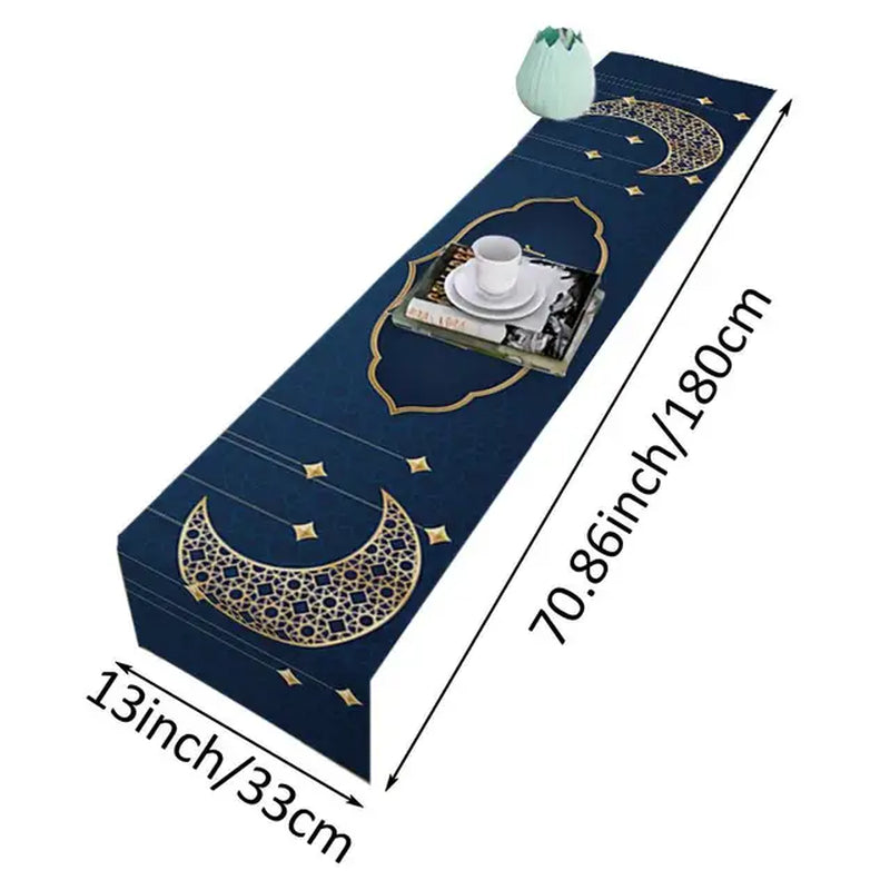 Eid Mubarak Ramdan Mubarak Table Runner Ramadan Kareem Decorations for Home 2024 Eid Al Adha Ramadan Islamic Muslim Party Decor