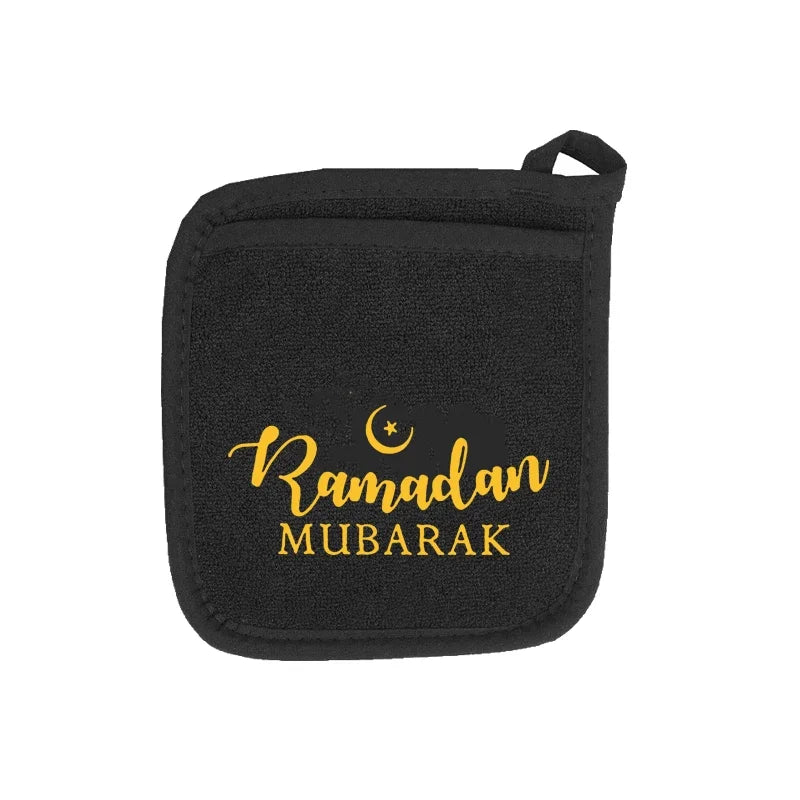 Ramadan Mubarak Kitchen Apron Pot Holder Mitt Happy Eid Al-Adha Iftar Muslim Islamic Kareem Friend Family Dinner Decoration Gift
