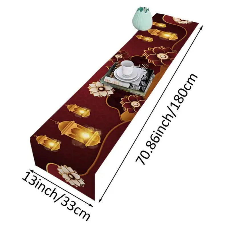 Eid Mubarak Ramdan Mubarak Table Runner Ramadan Kareem Decorations for Home 2024 Eid Al Adha Ramadan Islamic Muslim Party Decor