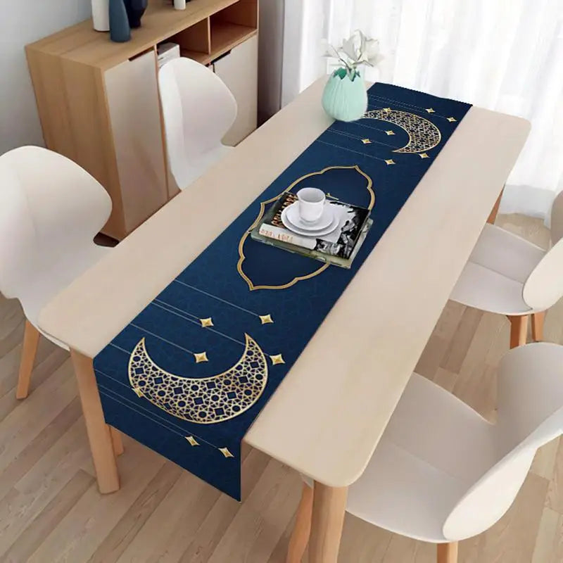 Eid Mubarak Ramdan Mubarak Table Runner Ramadan Kareem Decorations for Home 2024 Eid Al Adha Ramadan Islamic Muslim Party Decor