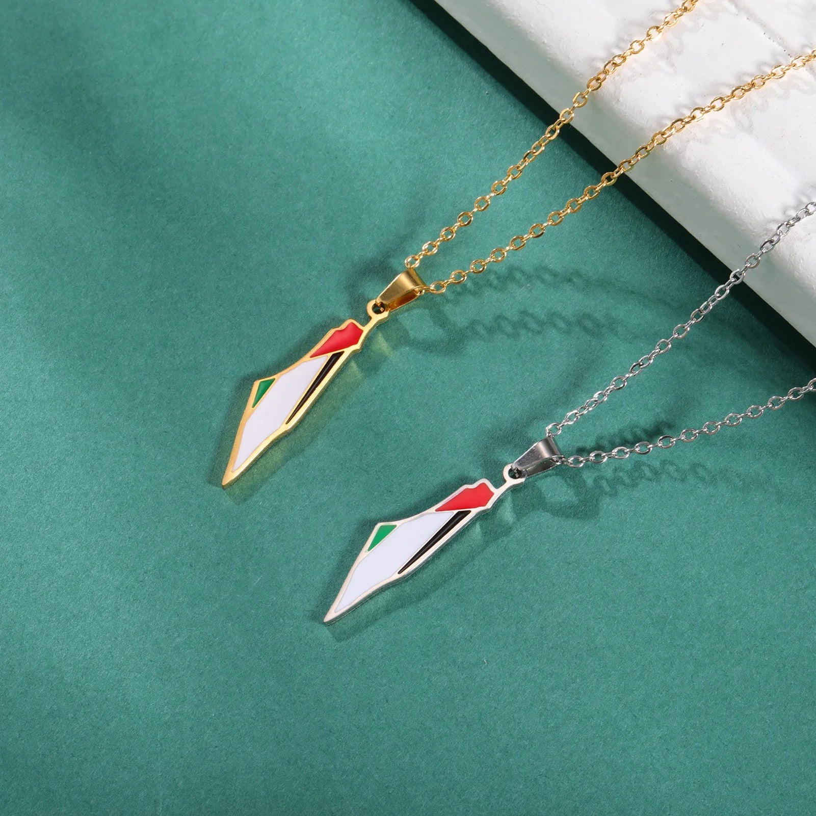 Stainless Steel Palestine Map Pendant Necklaces for Women Girls Jewelry Gold Color Choker Necklace Gift Wholesale 2024