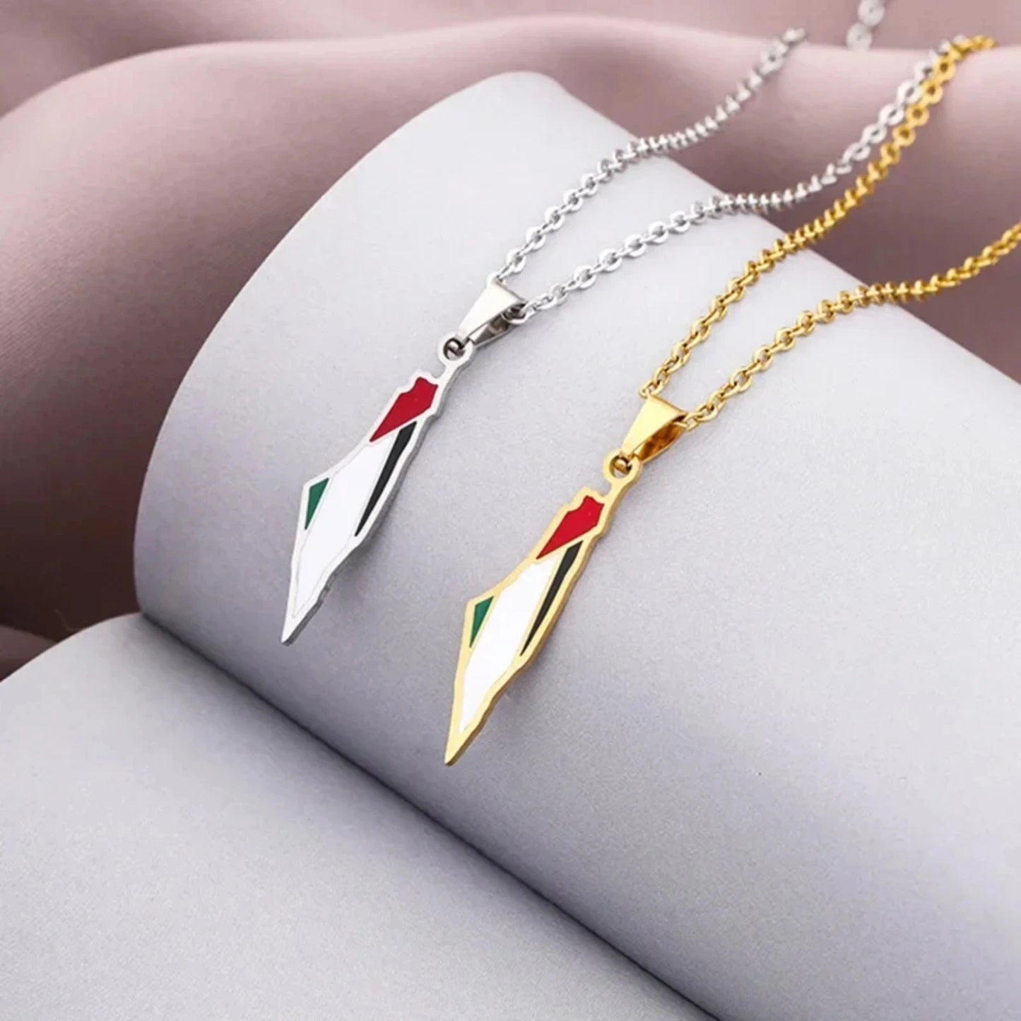 Stainless Steel Palestine Map Pendant Necklaces for Women Girls Jewelry Gold Color Choker Necklace Gift Wholesale 2024