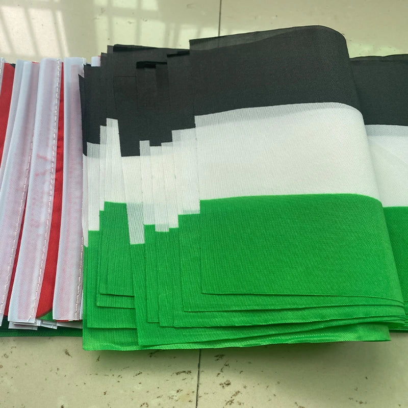 50Pcs Small Palestine Hand Flag 14*21CM the Hand National Flag with Pole Palestine Handing Flag