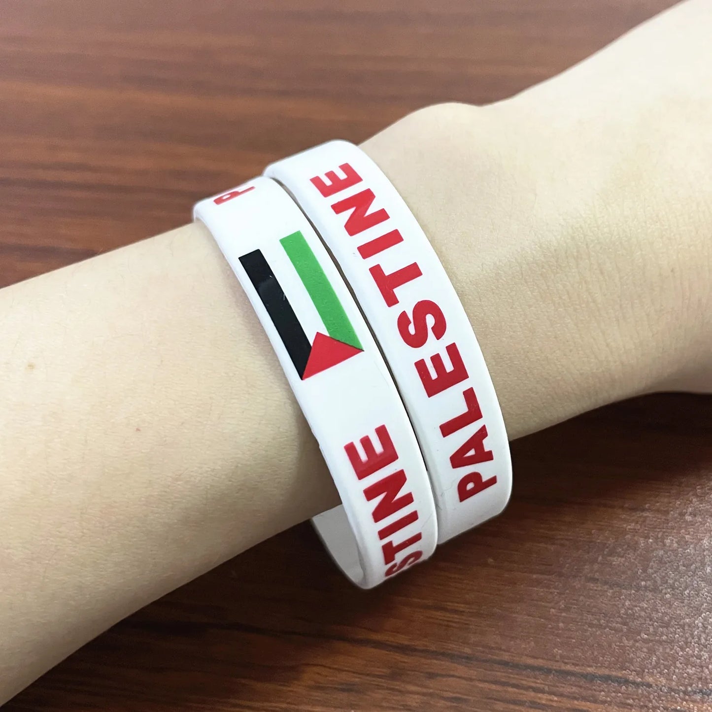 2Pcs Palestine Flag Silicone Bracelet Sports Game Wristbands National Wrist Strap for Men Women Rubber Band Fashion Accessories