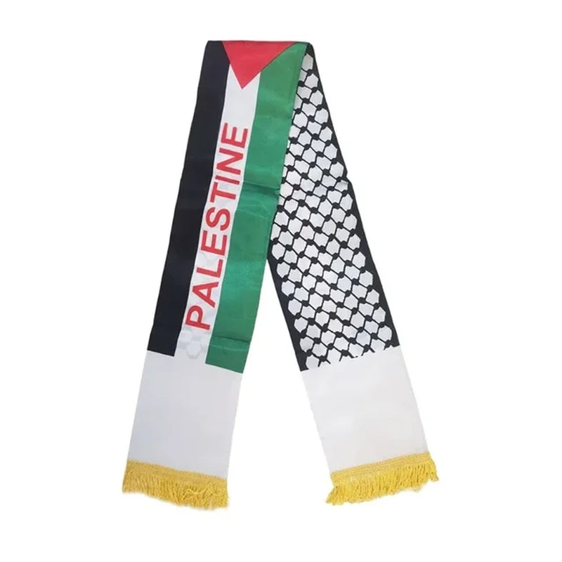 Palestine Scarf 130Cm * 14Cm Printed Satin Face National Day Flag Palace Map Scarf Shawl over $10 Free Shipping