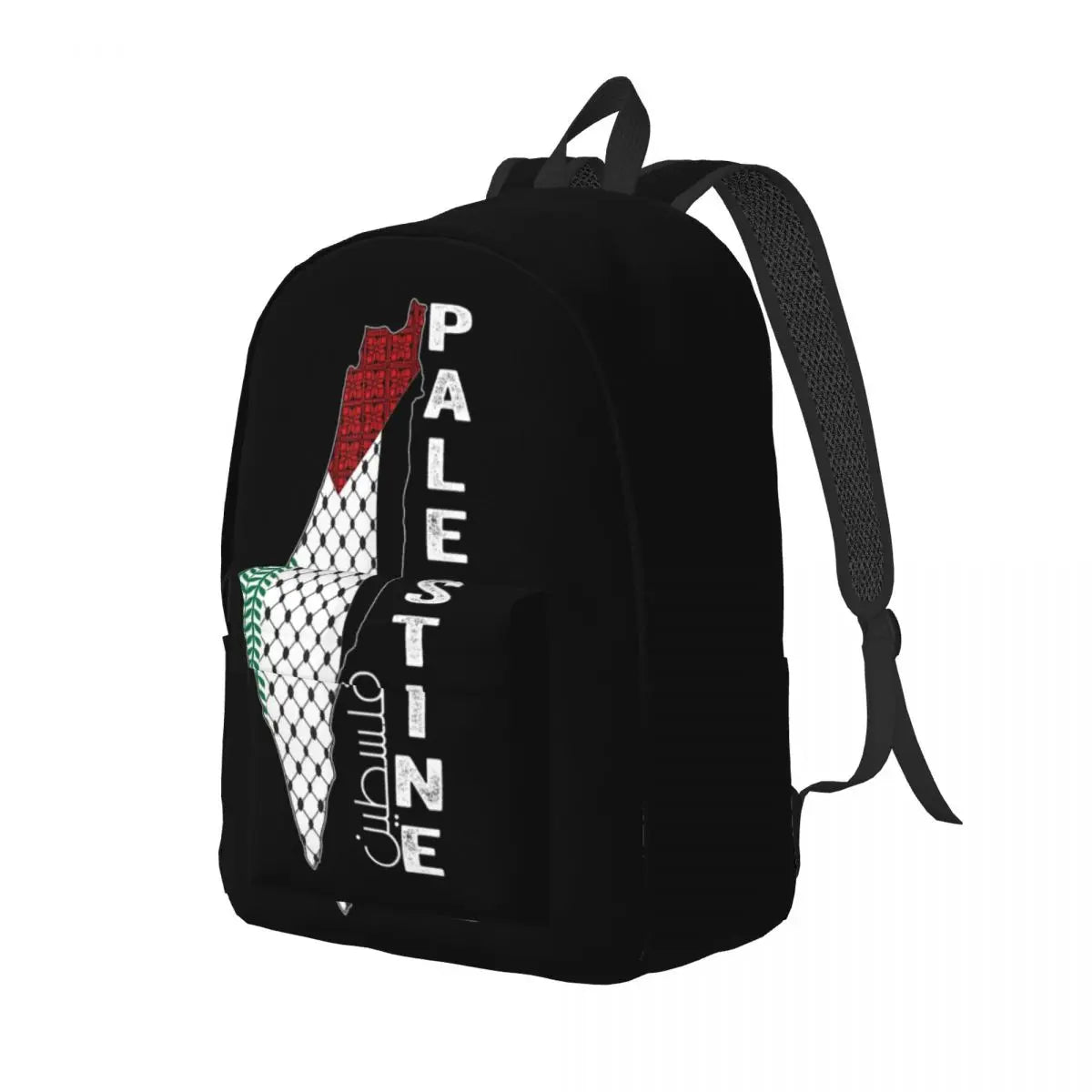 Palestinian Map Keffiyeh Thobe Pattern Backpack for Men Women Student Hiking Travel Daypack Palestine in Arabic Canvas Bags