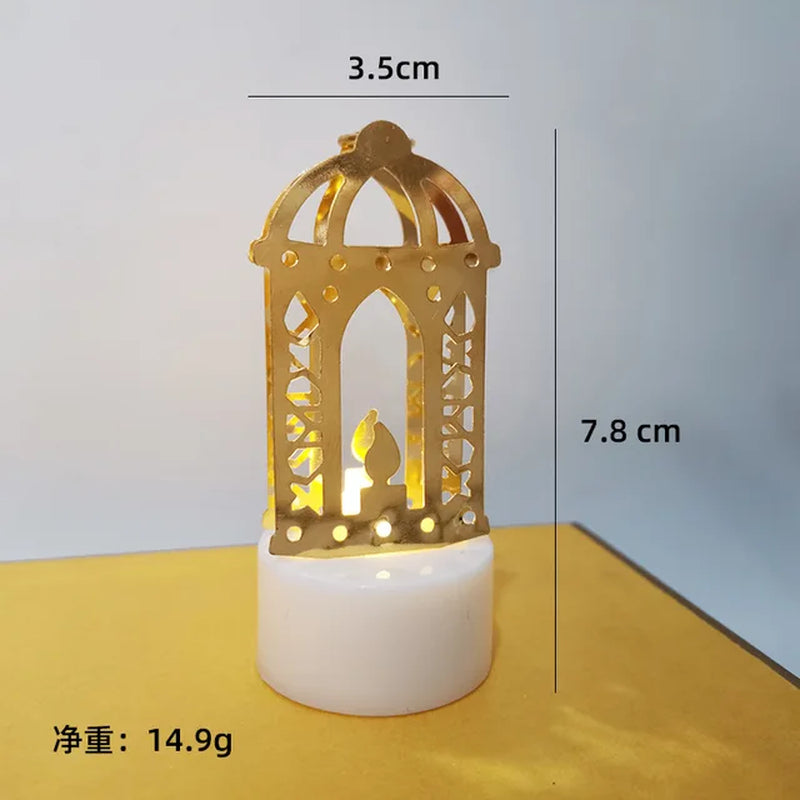 Muslim Ramadan Kareem Decoration Candle Led Lights Eid Mubarak for Home Eid Al-Fitr Aid Moubarak Party Lron Lamp String 2024