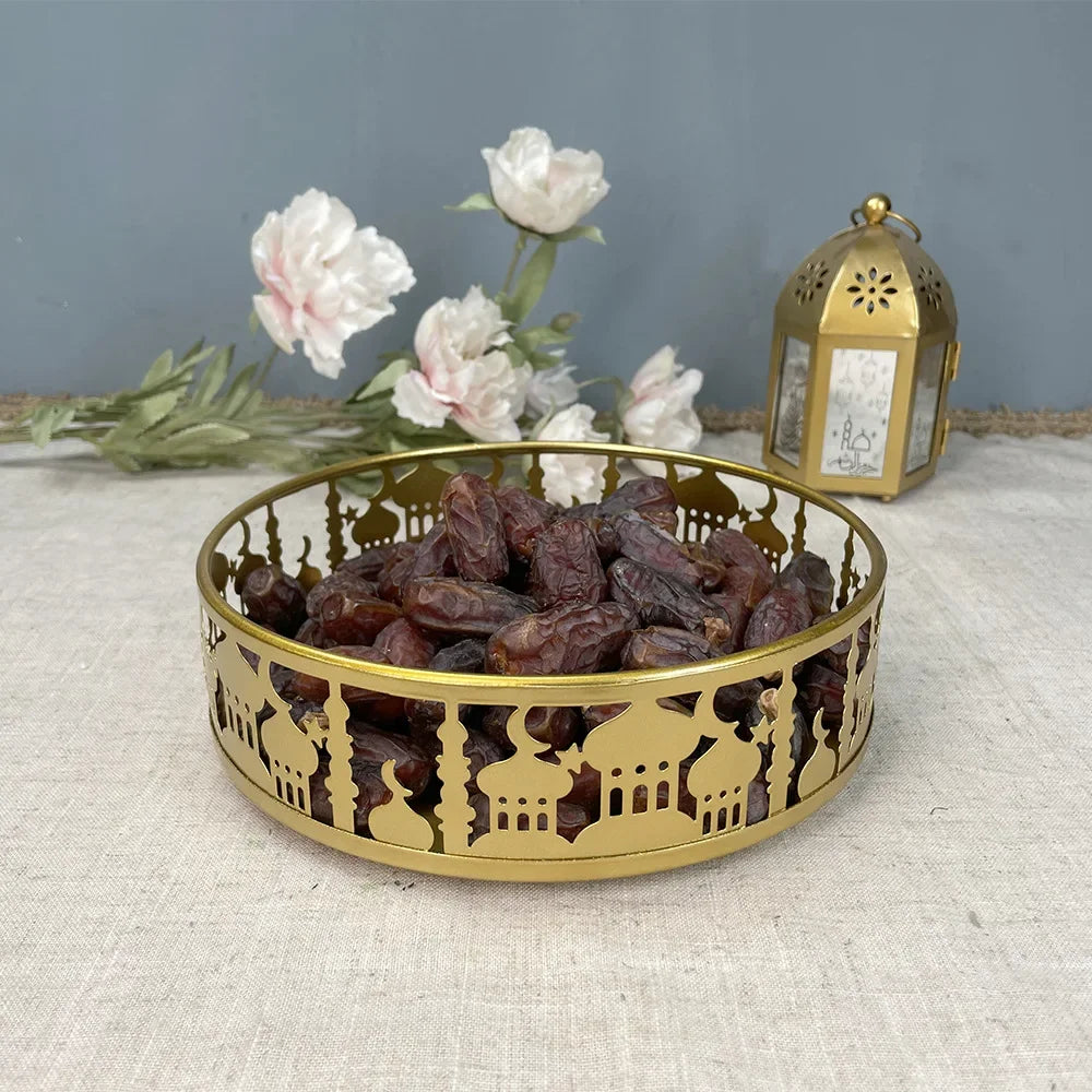 Ramadan Kareem Candy Dessert Cake Stand Muslim Festival Eid Mubarak Dinner Plate Tray Iron Moon Star Home Decorations 2024