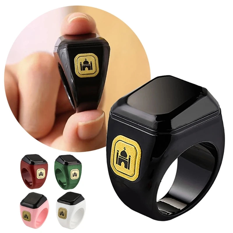 Stylish Prayer Time Display Rings for Muslims Tally Tasbeeh Counter 5 Prayer Time Reminder Bluetooth-Compatible