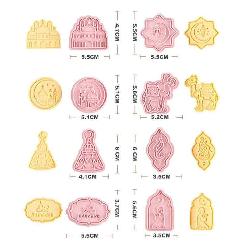 Eid Mubarak Biscuit Mold Cookie Cutters DIY Cake Baking Tools Islamic Muslim Party Decor Ramadan Decor for Home Al Adha 2024