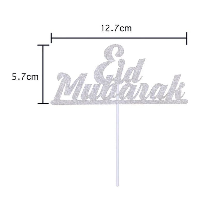 Eid Mubarak Acrylic Cake Toppers Golden Castle Moon Cupcake Topper for Ramadan Islamic Muslim Festival Party Cake DIY Decoration