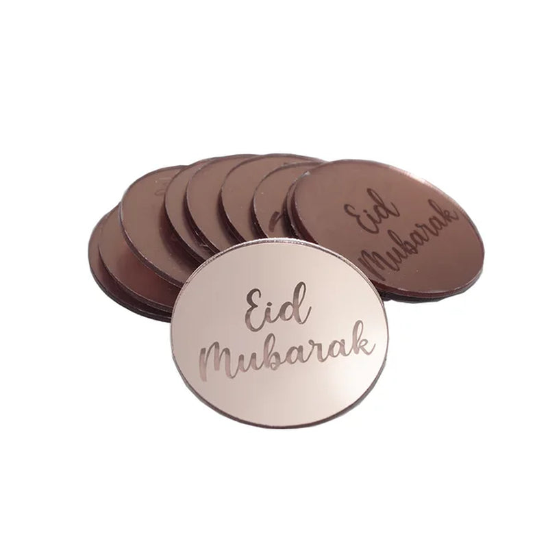 Eid Mubarak Acrylic Cake Toppers Golden Castle Moon Cupcake Topper for Ramadan Islamic Muslim Festival Party Cake DIY Decoration