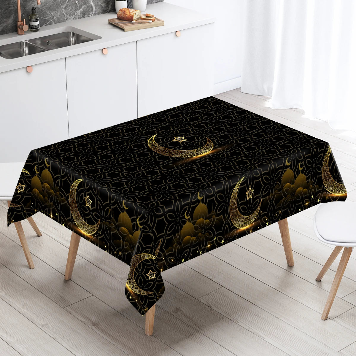 Eid Mubarak Tablecloth Table Cover Ramadan Decorations for Home 2024 Muslim Eid Mubarak Table Cloths Eid Mubarak Party Supplies