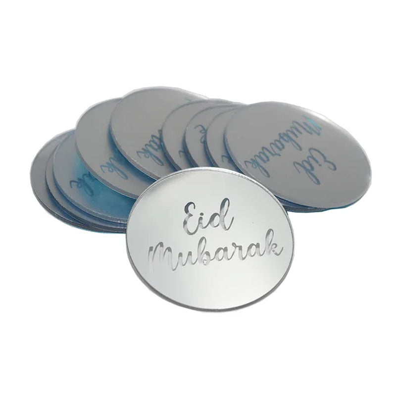 Eid Mubarak Acrylic Cake Toppers Golden Castle Moon Cupcake Topper for Ramadan Islamic Muslim Festival Party Cake DIY Decoration